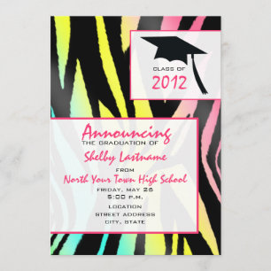 Neon Zebra 2012 Graduation Announcement