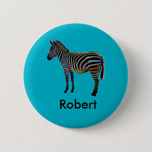 Neon Zebra 6 Cm Round Badge