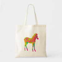 Neon Zebra Baby Animal Psychedelic Funky Retro