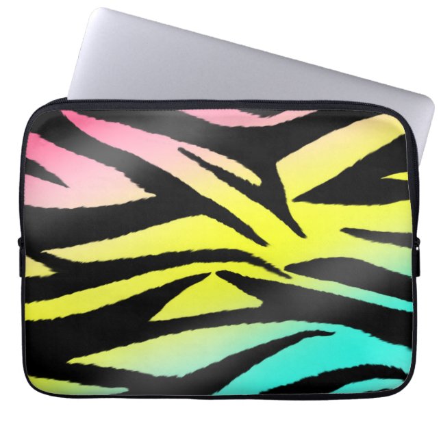 Neon Zebra Electronics Bag (Front)
