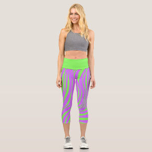 Neon Zebra Pattern Fashion Leggings