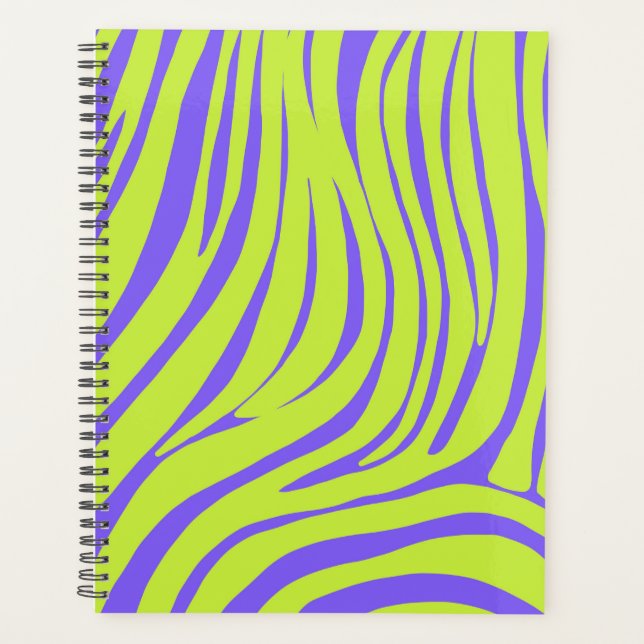 Neon Zebra Pattern Planner Organiser (Front)