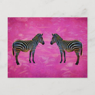 Neon Zebra Reflection Postcard