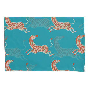 Neon Zebra: Retro Colourful Seamless Pillowcase