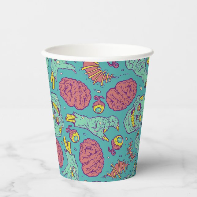 Neon Zombie Paper Cup - Halloween Party (Front)