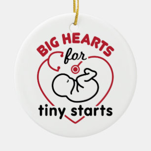 Neonatal NICU Nurse Big Hearts for Tiny Starts Ceramic Ornament
