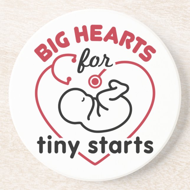 Neonatal NICU Nurse Big Hearts for Tiny Starts Coaster (Front)