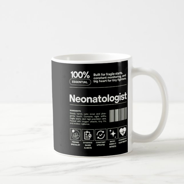 Neonatologist &amp; D Neonatology Gift Nicu Doctor Coffee Mug (Right)