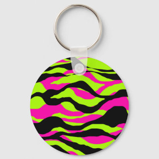 Neoncore Tricolour Animal Print Zebra Key Ring