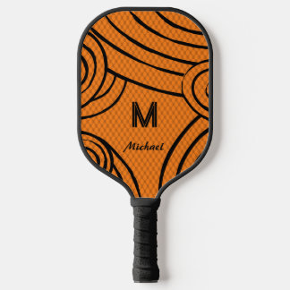 NeonLine 1 Orange Editable Name & Initials Pickleball Paddle