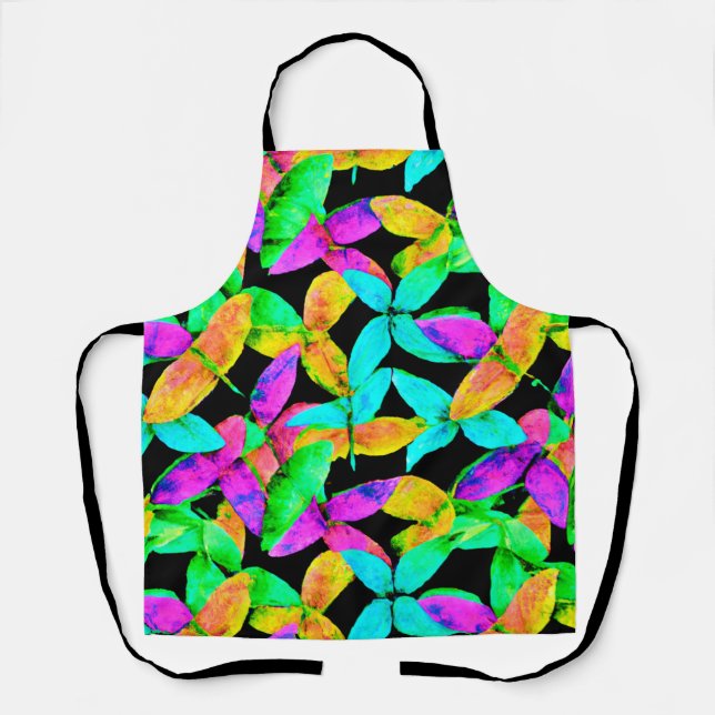 Neonscape Leaf Pattern Apron (Front)