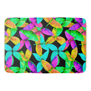 Neonscape Leaf Pattern Bath Mat