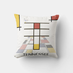 Neoplasticism Art Cool Monogram. Letter T Cushion