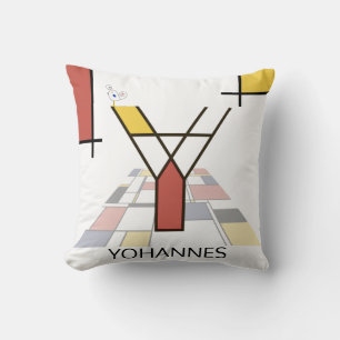 Neoplasticism Art Cool Monogram. Letter Y Cushion