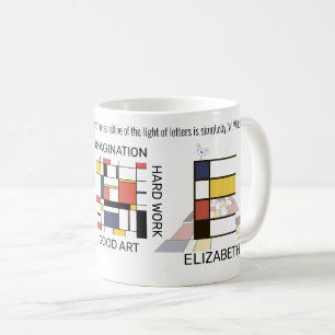Neoplasticism Art Stylish Monogram. Letter E Coffee Mug