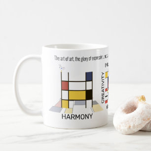 Neoplasticism Art Stylish Monogram. Letter H Coffee Mug