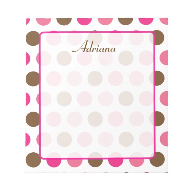 Neopolitan Dots Personalised Notepad (Front)