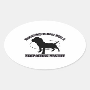 NEOPOLITAN MASTIFF DOG DESIGNS OVAL STICKER