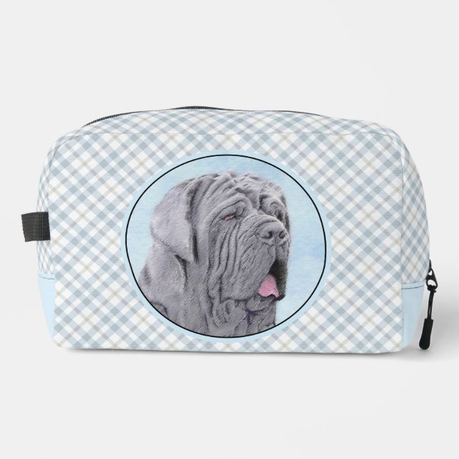 Neopolitan Mastiff Painting Grey Original Dog Art Dopp Kit (Front)