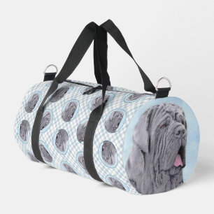 Neopolitan Mastiff Painting Grey Original Dog Art Duffle Bag