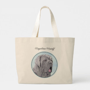 Neopolitan Mastiff Painting Grey Original Dog Art Large Tote Bag