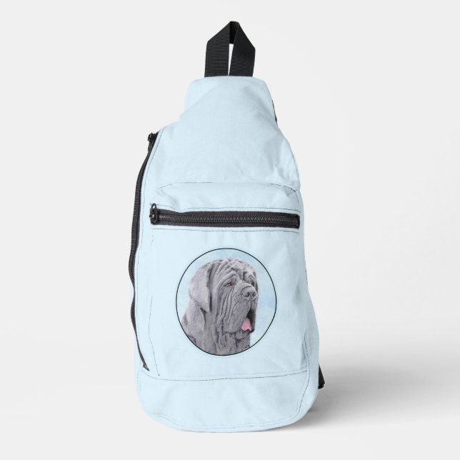 Neopolitan Mastiff Painting Grey Original Dog Art Sling Bag (Front)