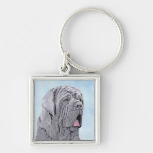 Neopolitan Mastiff Painting - Original Dog Art Key Ring