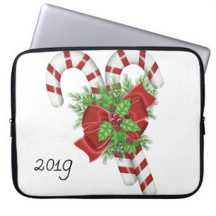 Neoprene Christmas Laptop Sleeve 15 in, Candycane