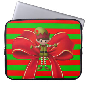 Neoprene Christmas Laptop Sleeve 15 inch, Elf