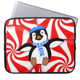 Neoprene Christmas Laptop Sleeve 15 inch, Penguin