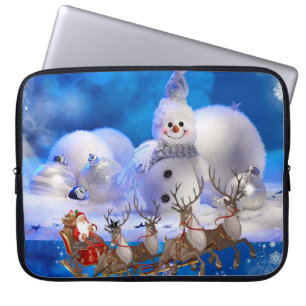 Neoprene Christmas Laptop Sleeve 15 inch, Santa