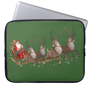 Neoprene Christmas Laptop Sleeve 15 inch, Santa