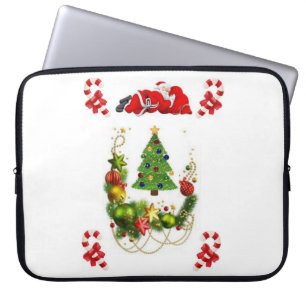 Neoprene Christmas Laptop Sleeve 15 inch, Santa