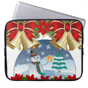 Neoprene Christmas Laptop Sleeve 15 inch, Snowman