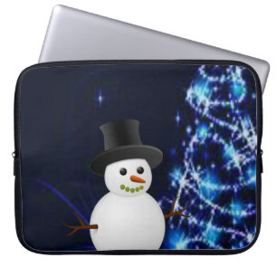 Neoprene Christmas Laptop Sleeve 15 inch, Snowman