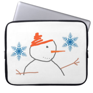 Neoprene Christmas Laptop Sleeve 15 inch, Snowman