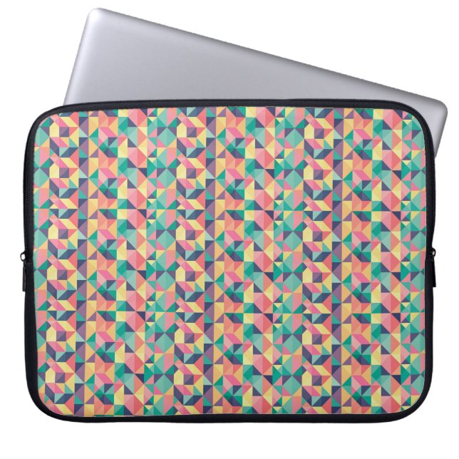 Neoprene Laptop Sleeve 15 inch - Pink Geometric (Front)