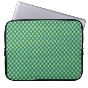 Neoprene Laptop Sleeve, Blue and Green Polka Dots Sleeve