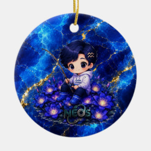 Neos Kawaii Zodiac Acquarius Ceramic Ornament