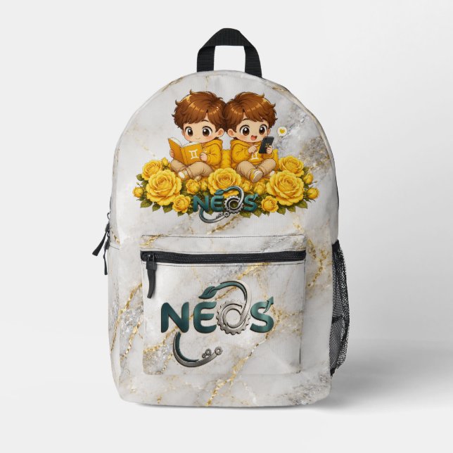 Neos Kawaii Zodiac Gemini Printed Backpack (Front)