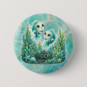 Neos Kawaii Zodiac Pisces 6 Cm Round Badge