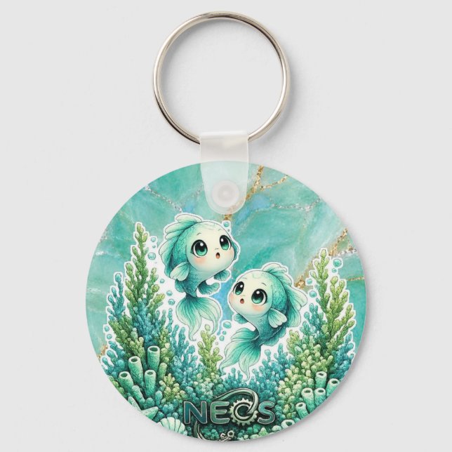Neos Kawaii Zodiac Pisces Key Ring (Front)