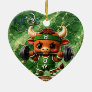 Neos Zodiac Kawaii Taurus Ceramic Ornament