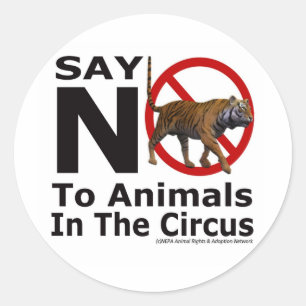 NEPA Animal Adoption Network  Say No To The Circus Classic Round Sticker