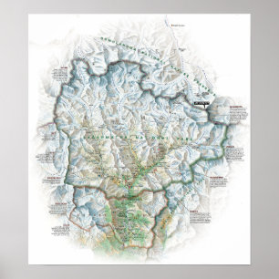 " Nepal: 2003/heute Himalaya - Sagarmatha NP Karte Poster