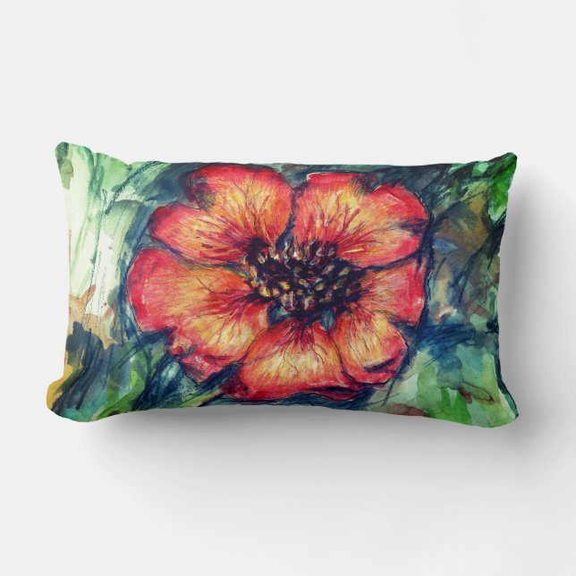 Nepal Cinquefoil Flower two sided Lumbar Cushion (Front)