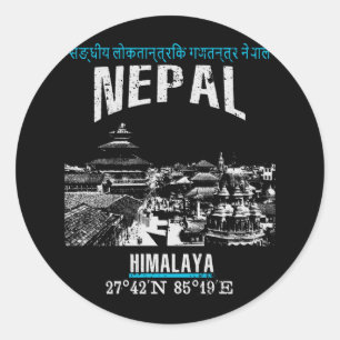 Nepal Classic Round Sticker