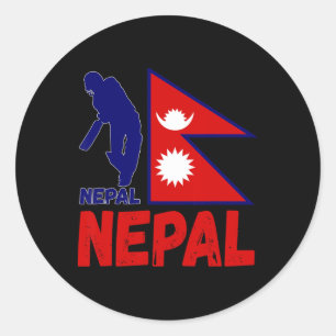 Nepal Cricket Jersey 1  Classic Round Sticker