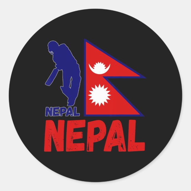 Nepal Cricket Jersey 1  Classic Round Sticker (Front)