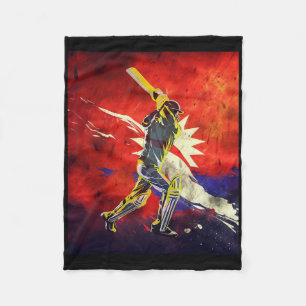Nepal Cricket Jersey Cricket Flag Of Nepal 1  Fleece Blanket
